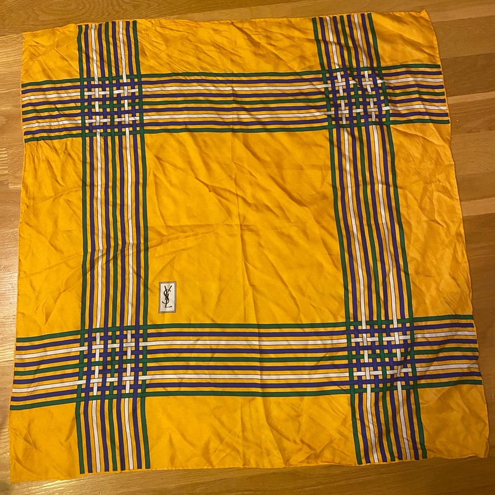 Vintage YSL 100% Silk Scarf